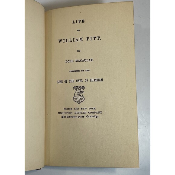RARE 2 HC Books Houghton Mifflin Foreign Biographies 1859 William Pitt, Cromwell - Picture 14 of 16